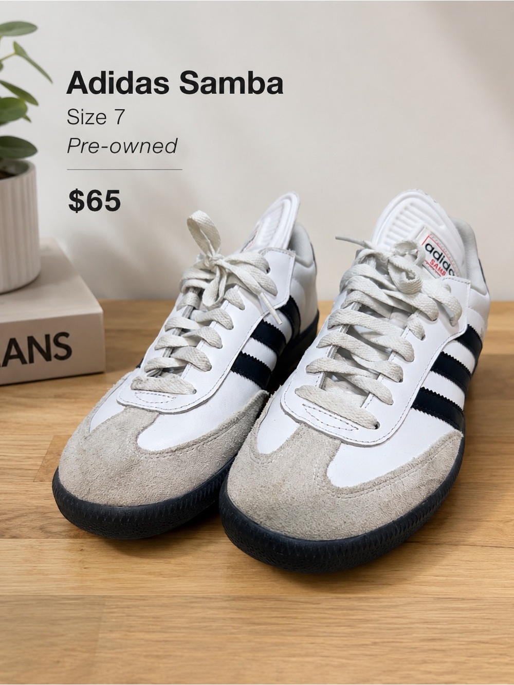 adidas White Canvas Sneaker with Black Logo